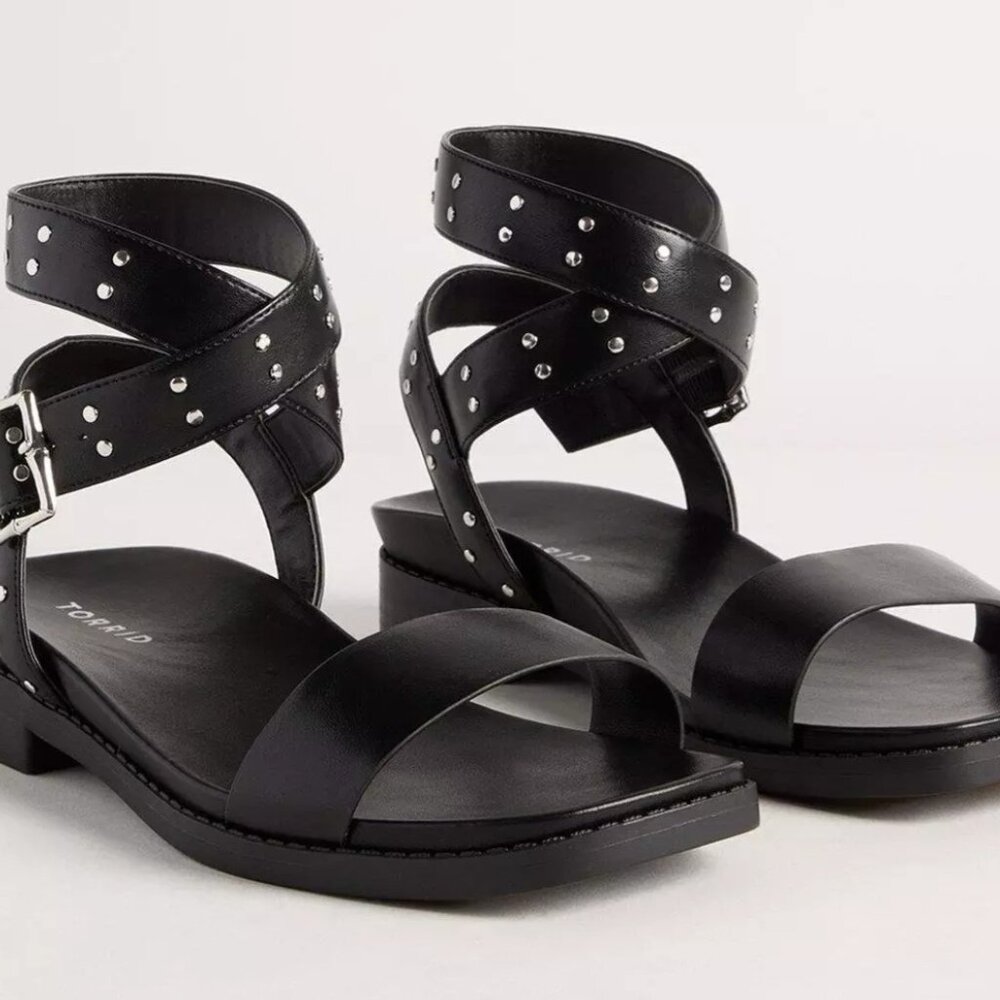 TORRID STUDDED ANKLE WRAP SANDALS - WIDE WIDTH